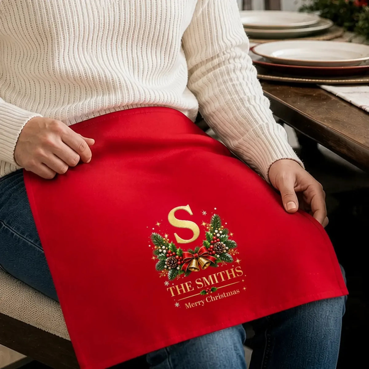 Custom Cotton Napkin - Personalized Christmas Birthday Gifts For Mom, Dad, Brother, Sister - Aesthetic Christmas Era