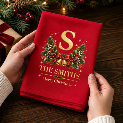 Custom Cotton Napkin - Personalized Christmas Birthday Gifts For Mom, Dad, Brother, Sister - Aesthetic Christmas Era