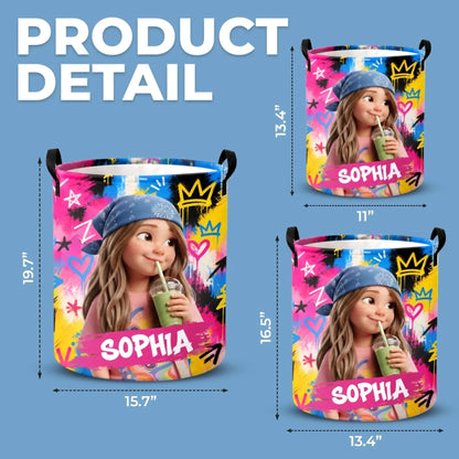 Custom Photo Laundry Basket - Personalized Birthday Gifts For Kids - Born To Stand Out Always