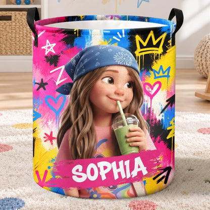 Custom Photo Laundry Basket - Personalized Birthday Gifts For Kids - Born To Stand Out Always