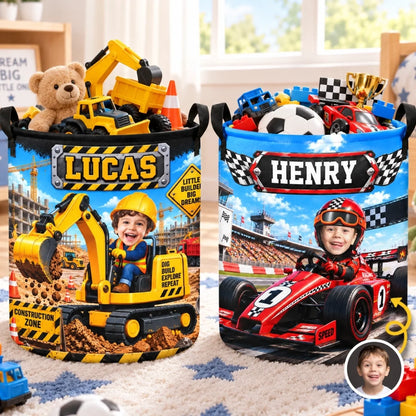 Custom Photo Laundry Basket - Personalized Birthday Gifts For Kids - Built To Explore