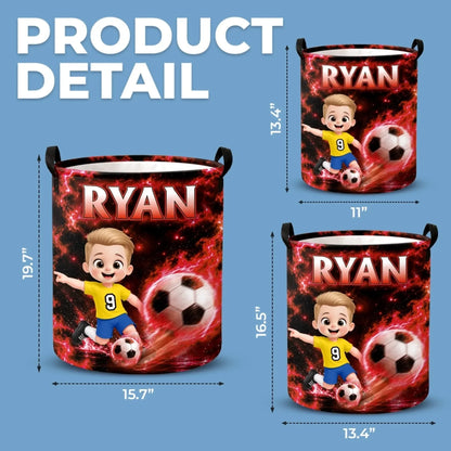 Custom Laundry Basket - Personalized Birthday Gifts For Kids - Future Football Star In Training
