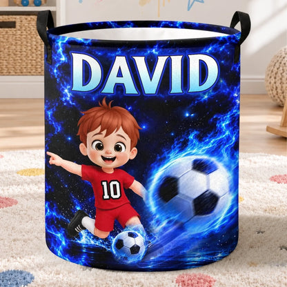 Custom Laundry Basket - Personalized Birthday Gifts For Kids - Future Football Star In Training