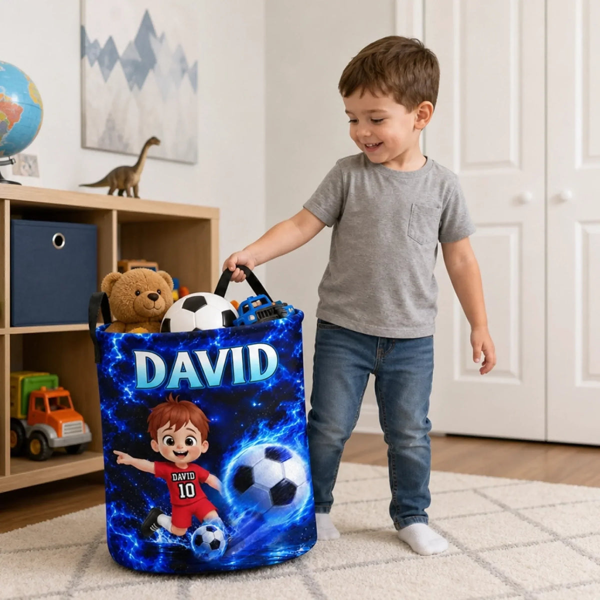Custom Laundry Basket - Personalized Birthday Gifts For Kids - Future Football Star In Training
