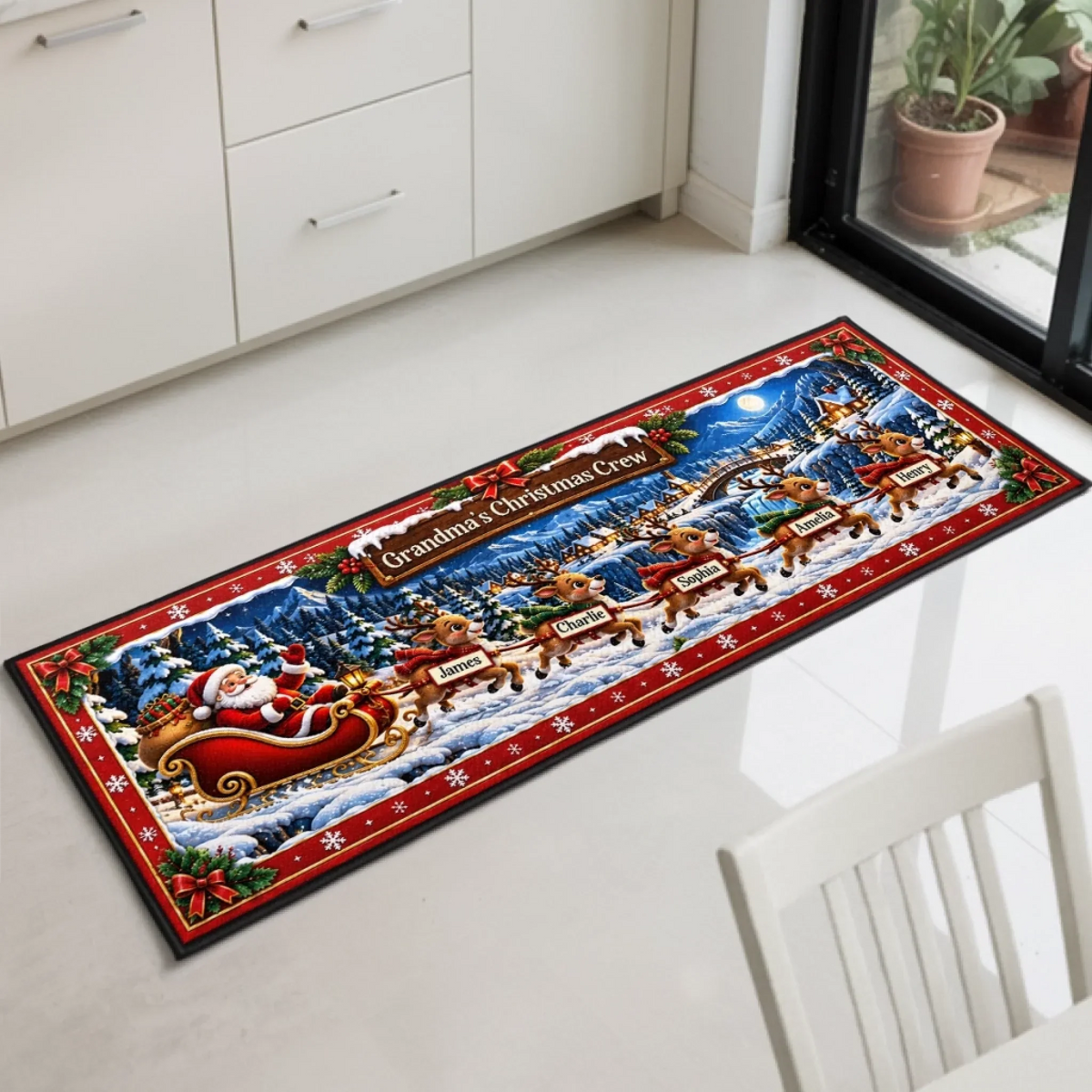 Custom Runner Rug - Personalized Christmas Birthday Gifts For Grandma, Grandpa - My Little Holiday Joy