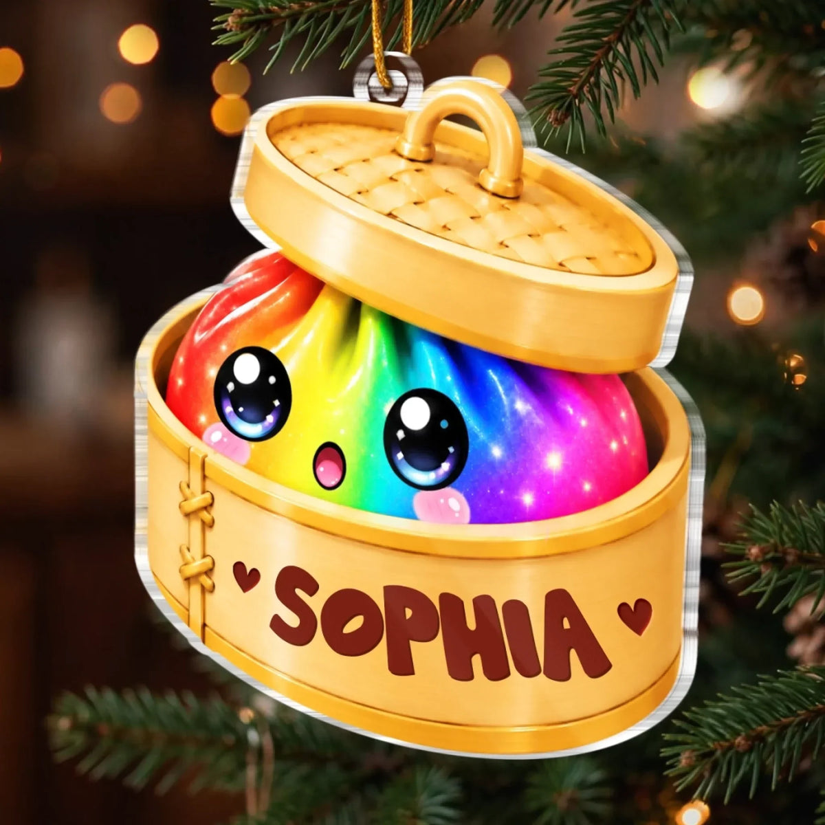 Custom Squishy Acrylic Ornament - Personalized Christmas Birthday Gifts For Kids - Sweet Little Dumpling Of Mine