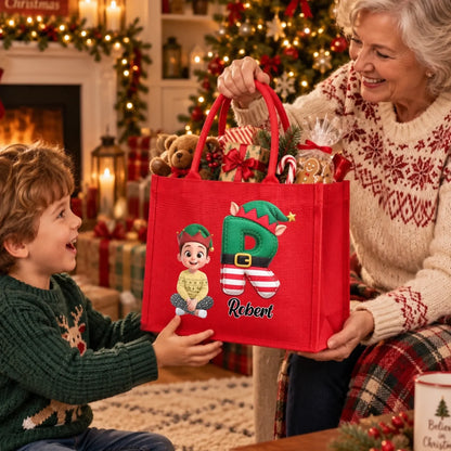 Custom Burlap Tote Bag - Personalized Christmas Birthday Gifts For Mom, Dad, Brother, Sister - Merry Days With My Favorite People
