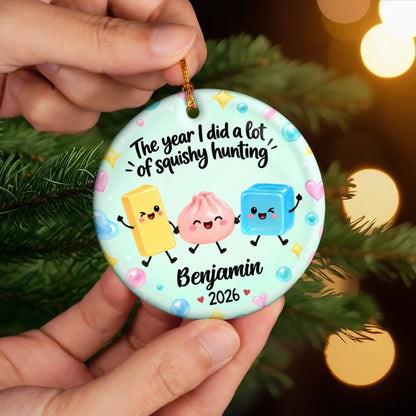 Custom Squishy Ceramic Ornament - Personalized Christmas Birthday Gifts For Kids - Squishy Little Holiday Joy