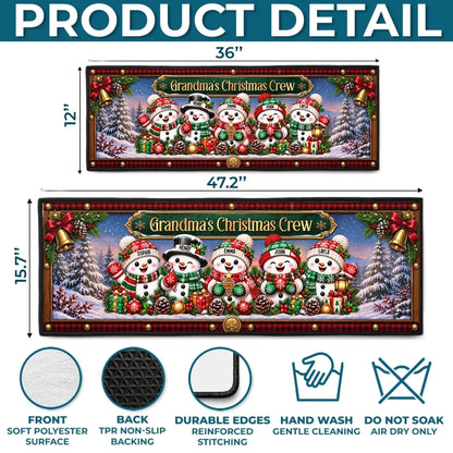Custom Snowman Runner Rug - Personalized Christmas Birthday Gifts For Grandma, Grandpa - Home Is Where Christmas Is