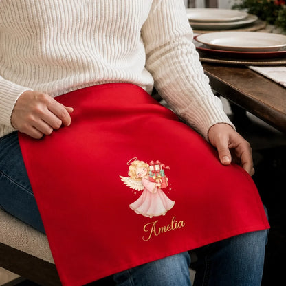 Custom Christmas Angel Cotton Napkin - Personalized Christmas Birthday Gifts For Mom, Dad, Brother, Sister - Peace, Love & Blessings