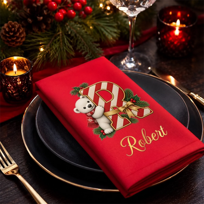 Custom Cotton Napkin - Personalized Christmas Birthday Gifts For Mom, Dad, Brother, Sister - Have A Beary Merry Christmas