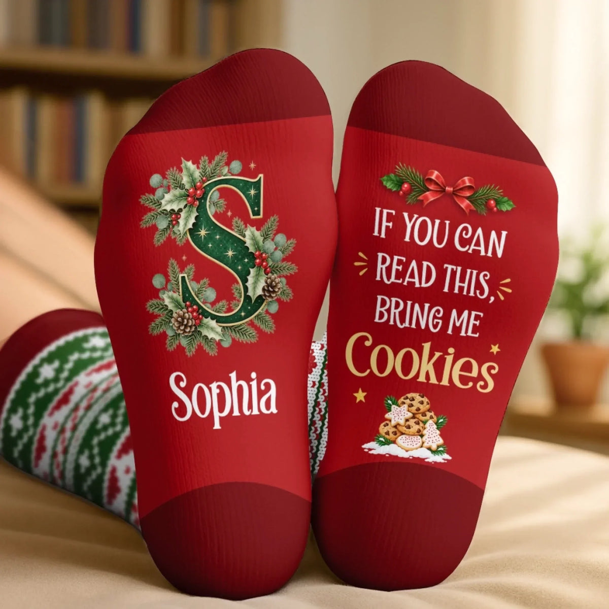 Custom Crew Socks - Personalized Christmas Birthday Gifts For Mom, Dad, Brother, Sister - Home Feels Extra Cozy