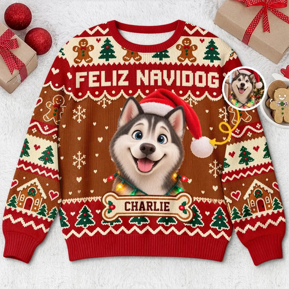 Custom Photo Ugly Sweatshirt - Personalized Christmas Birthday Gifts For Dog Cat Lovers, Dog Dad And Mom, Cat Owners - Pawsitively Merry