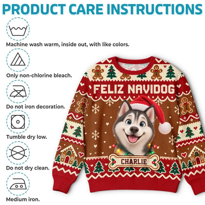 Custom Photo Ugly Sweatshirt - Personalized Christmas Birthday Gifts For Dog Cat Lovers, Dog Dad And Mom, Cat Owners - Pawsitively Merry