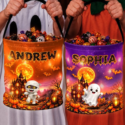 Custom LED Light Bucket Bag - Personalized Halloween Birthday Gifts For Kids - Gimme All Your Sweet Candy