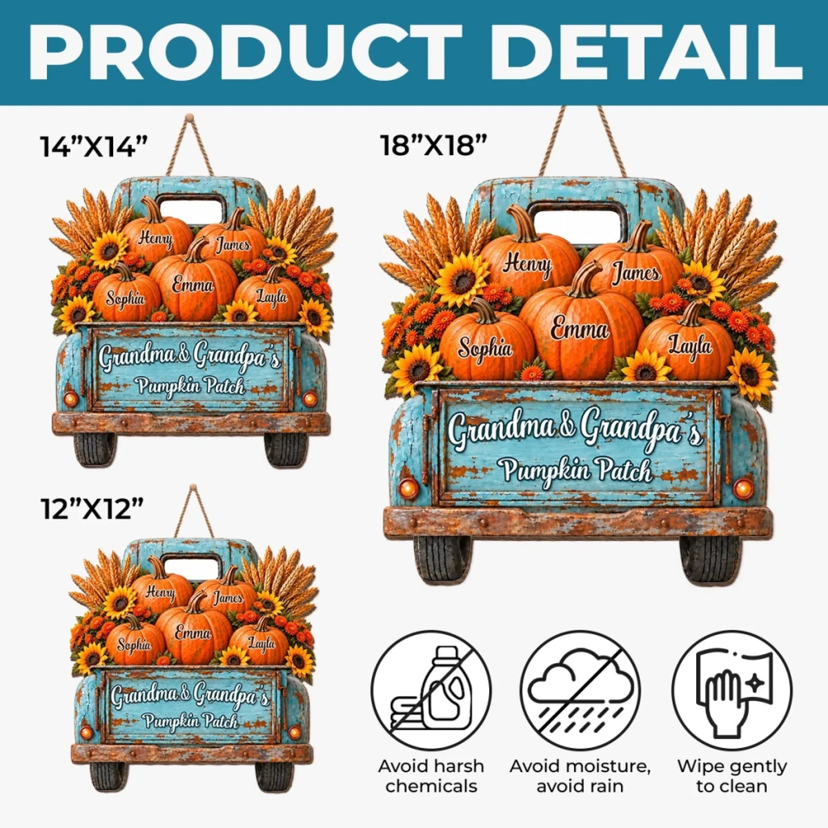 Custom Pumpkin Wood Sign - Personalized Birthday Gifts For Grandma, Grandpa - Fall Is Better Together
