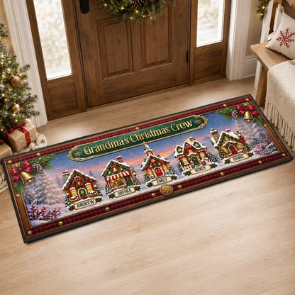 Custom Runner Rug - Personalized Christmas Birthday Gifts For Grandma, Grandpa - Merry, Bright And Home