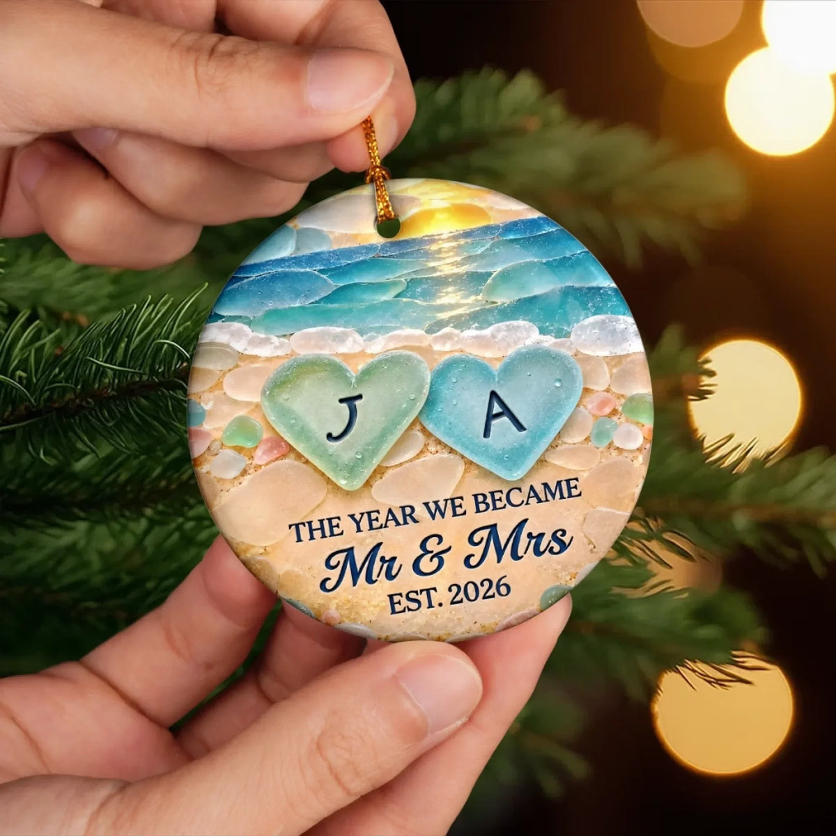 Custom First Christmas Ceramic Ornament - Personalized Anniversary Christmas Wedding Gifts For Husband And Wife, Him And Her - Making Our First Memories