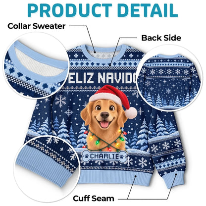 Custom Photo Ugly Sweatshirt - Personalized Christmas Birthday Gifts For Dog Cat Lovers, Dog Dad And Mom, Cat Owners - Jingle Paws All The Way