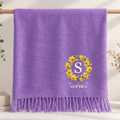 Custom Tassel Scarf - Personalized Christmas Birthday Gifts For Wife, Daughter, Besties, Sisters, Granddaughter, Grandma, Mom, Yourself - Cozy, Loved And Warm