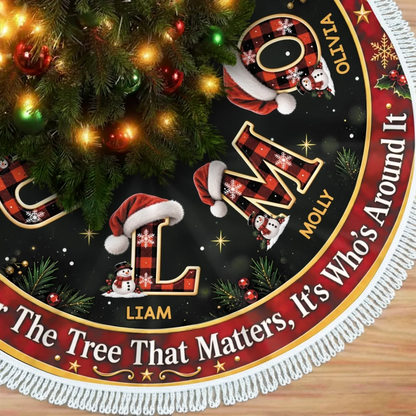 Custom Tree Skirt - Personalized Christmas Birthday Gifts For Mom, Dad, Brother, Sister - A Season Of Family Joy
