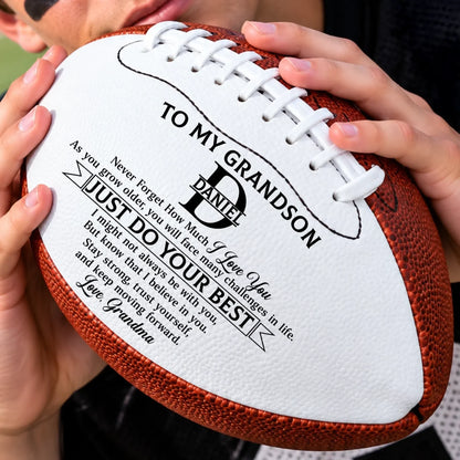 Custom Leather Football - Personalized Birthday Gifts For Son, Grandson, America Football Lovers, Sports Fans, Sports Lovers - Proud Of Every Game Day