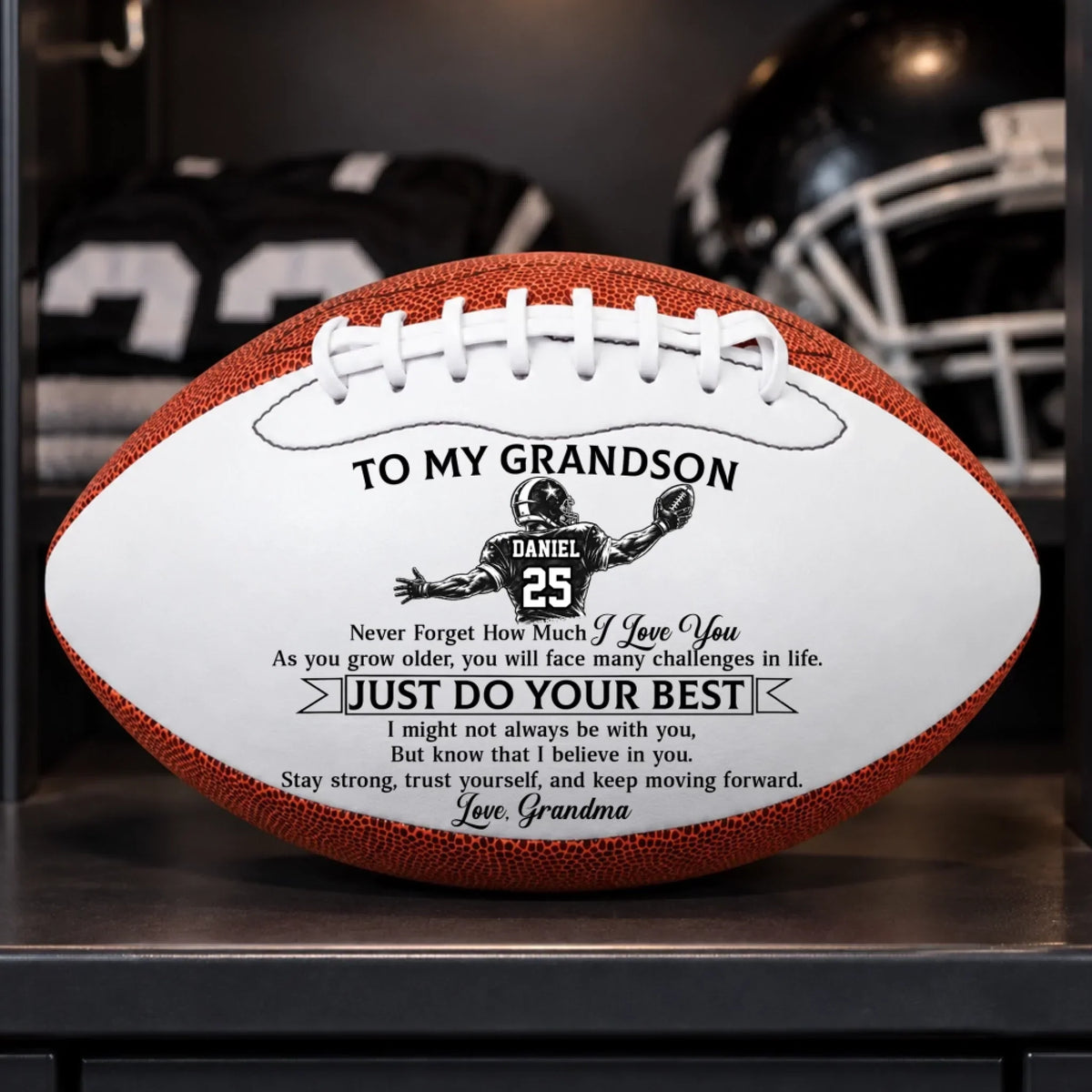 Custom Leather Football - Personalized Birthday Gifts For Son, Grandson, America Football Lovers, Sports Fans, Sports Lovers - Made For Game Day