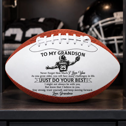 Custom Leather Football - Personalized Birthday Gifts For Son, Grandson, America Football Lovers, Sports Fans, Sports Lovers - Made For Game Day