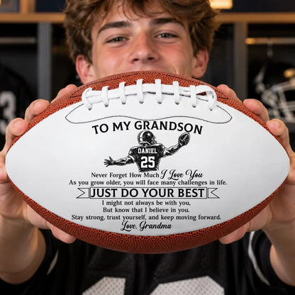 Custom Leather Football - Personalized Birthday Gifts For Son, Grandson, America Football Lovers, Sports Fans, Sports Lovers - Made For Game Day