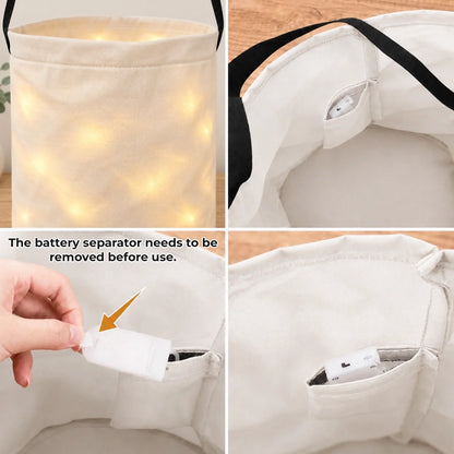 Custom LED Light Bucket Bag - Personalized Halloween Birthday Gifts For Kids - Boos, Treats And Glows