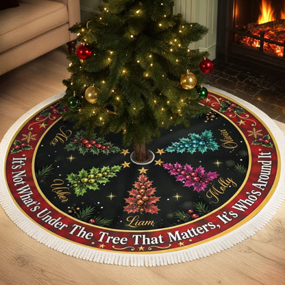 Custom Tree Skirt - Personalized Christmas Birthday Gifts For Mom, Dad, Brother, Sister - The Heart Of Christmas Is Family