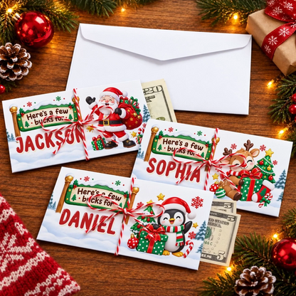 Custom Money Envelop - Personalized Christmas Birthday Gifts For Kids - Jolly Little Joy