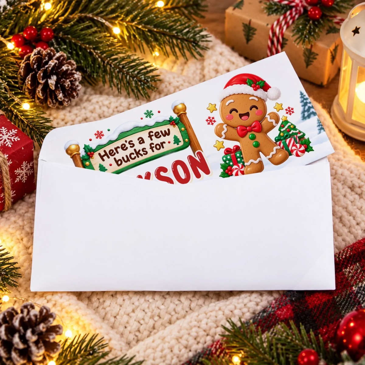 Custom Money Envelop - Personalized Christmas Birthday Gifts For Kids - Jolly Little Joy