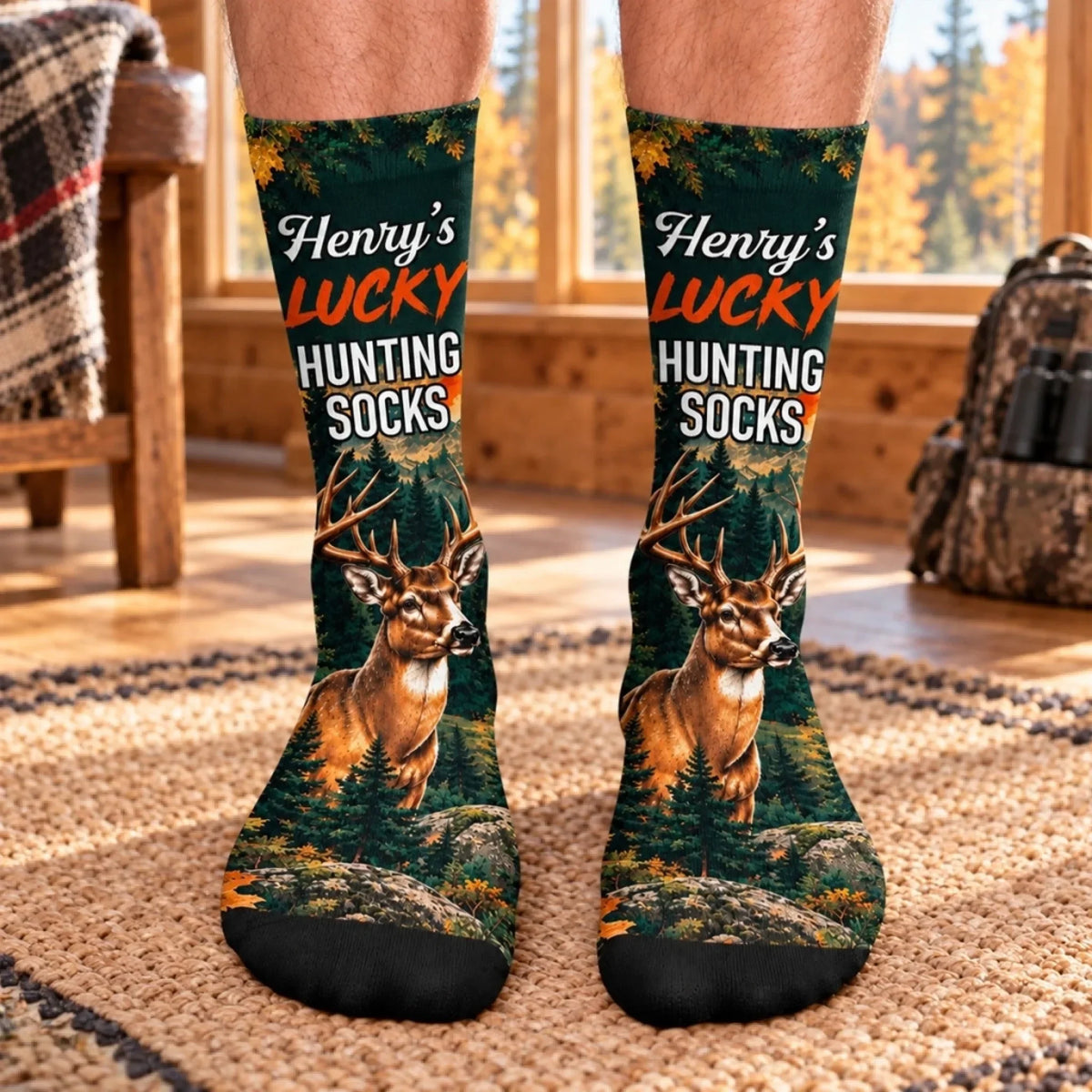 Custom Crew Socks - Personalized Birthday Hunting Gifts For Hunters, Husband, Son, Grandson, Brother, Grandpa, Dad, Yourself - Wild Days Call Me Back