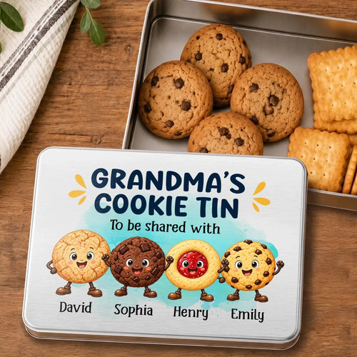 Custom Metal Tin - Personalized Birthday Gifts For Grandma, Grandpa - Sweet Little Joys Fresh From The Oven