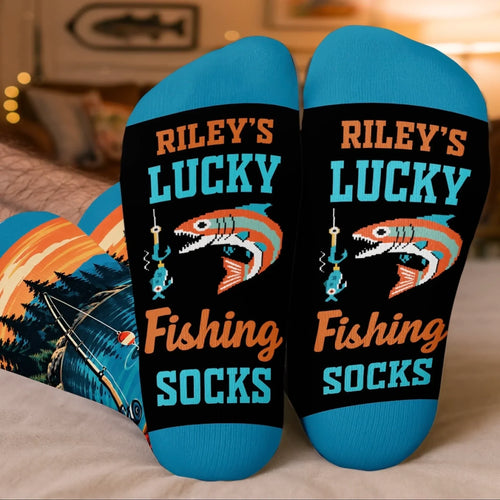 Custom Crew Socks - Personalized Birthday Fishing Gifts For Fisherman - Born To Go Catching Fish