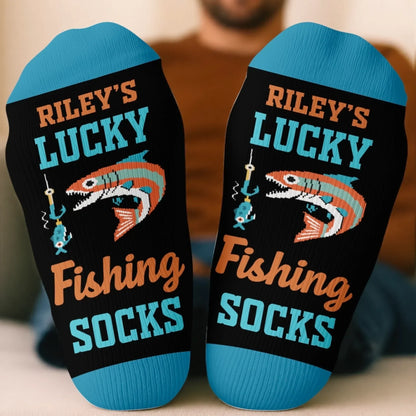 Custom Crew Socks - Personalized Birthday Fishing Gifts For Fisherman - Born To Go Catching Fish
