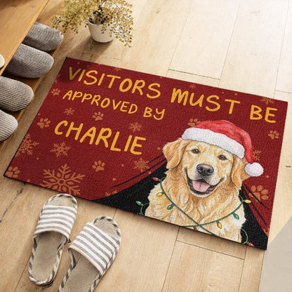 Custom Photo Home Decor Decorative Mat - Personalized  Christmas Birthday Gifts For Dog Cat Lovers, Dog Dad And Mom, Cat Owners - Paws Before You Enter