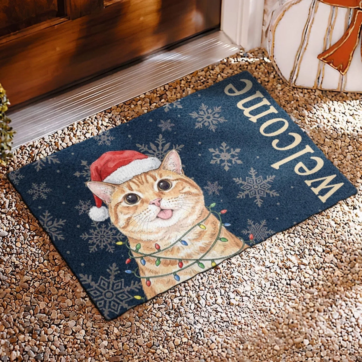Custom Photo Home Decor Decorative Mat - Personalized  Christmas Birthday Gifts For Dog Cat Lovers, Dog Dad And Mom, Cat Owners - No Entry Without A Paw Check