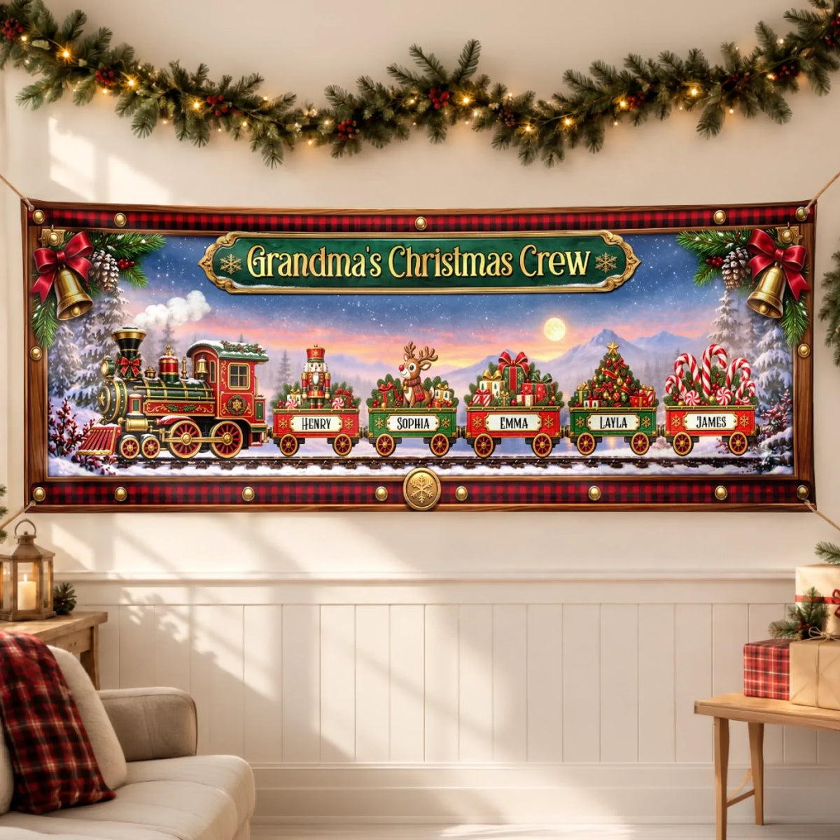Custom Banner - Personalized Christmas Decor Birthday Gifts For Grandma, Grandpa - The Sweetest Stop Of The Season