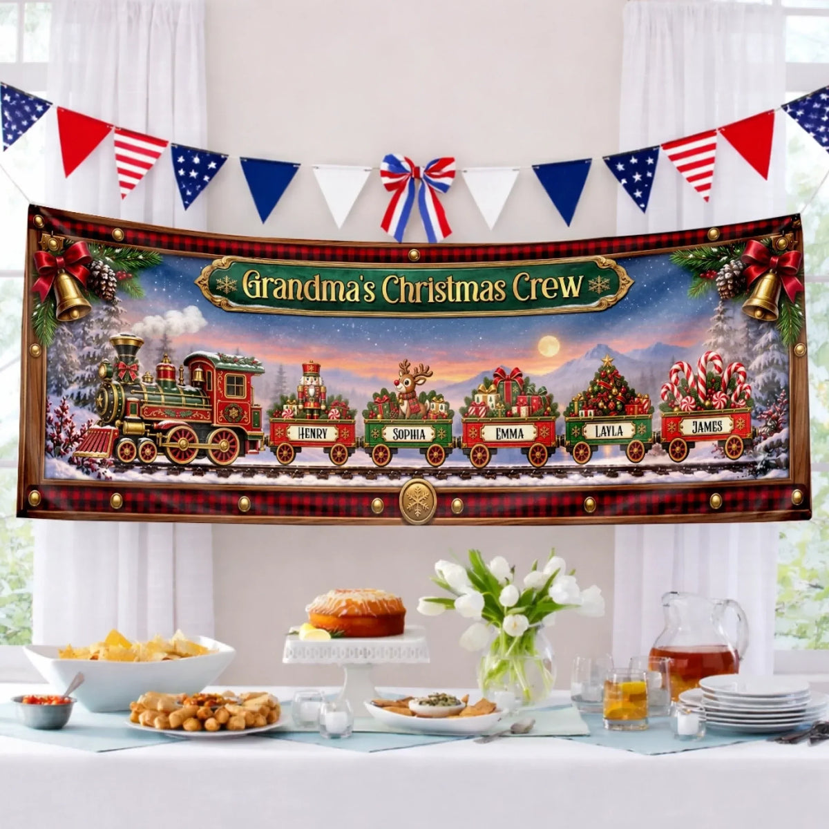 Custom Banner - Personalized Christmas Decor Birthday Gifts For Grandma, Grandpa - The Sweetest Stop Of The Season