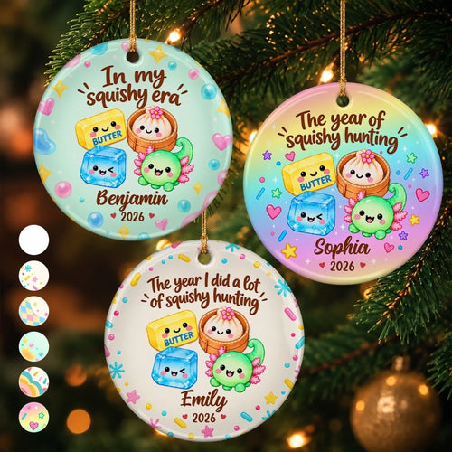 Custom Squishy Ceramic Ornament - Personalized Christmas Birthday Gifts For Kids - Squishy Season Is Here
