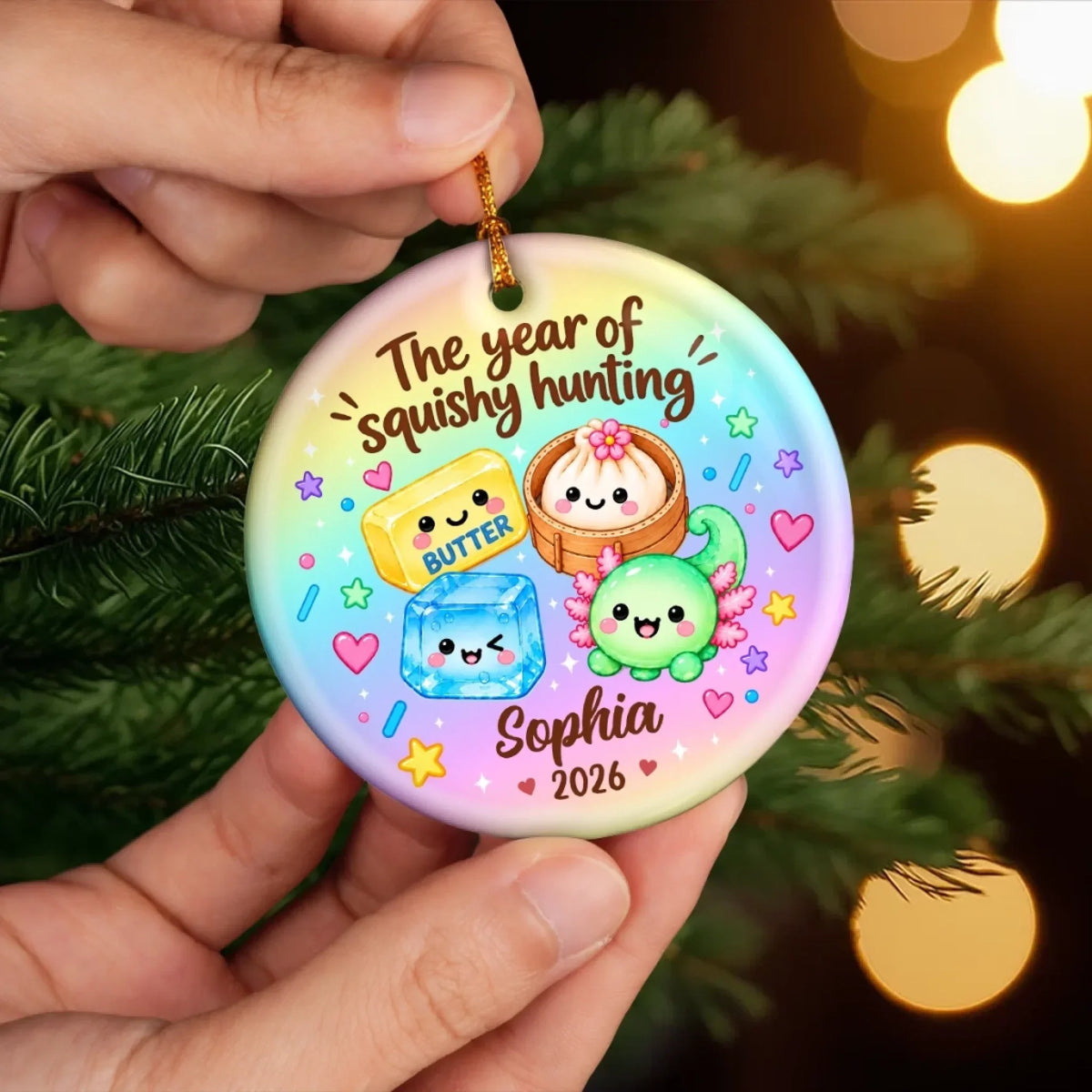Custom Squishy Ceramic Ornament - Personalized Christmas Birthday Gifts For Kids - Squishy Season Is Here