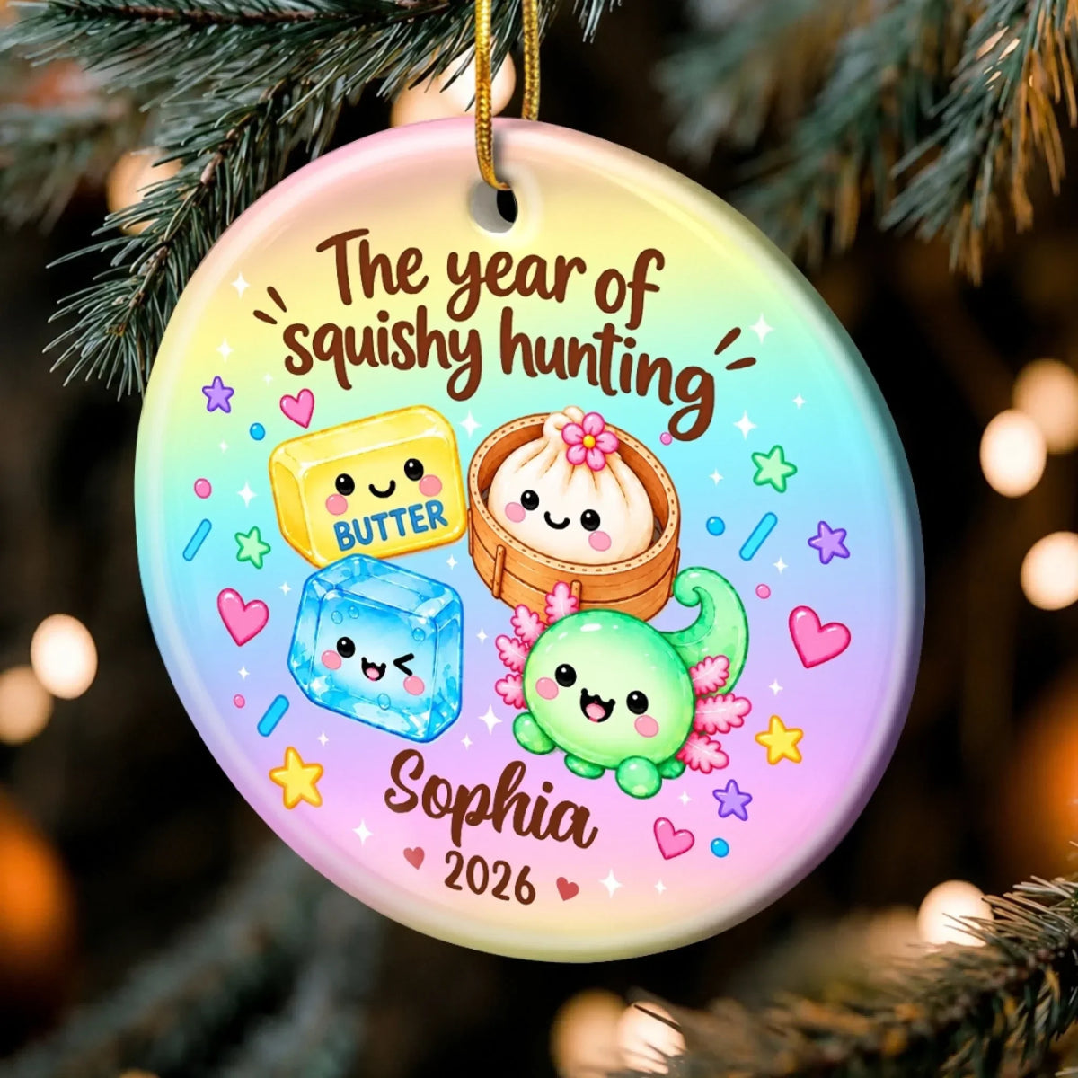 Custom Squishy Ceramic Ornament - Personalized Christmas Birthday Gifts For Kids - Squishy Season Is Here