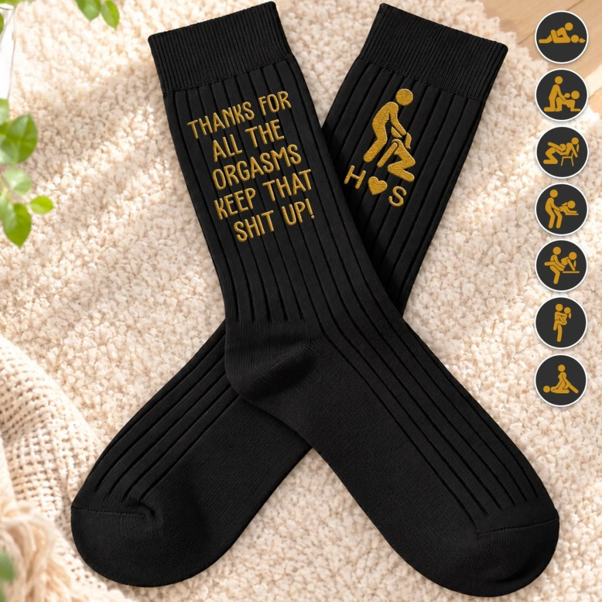 Custom Funny Embroidered Socks - Personalized Birthday Gifts For Husband, Boyfriend, Him And Her - Naughty Times With You Everyday