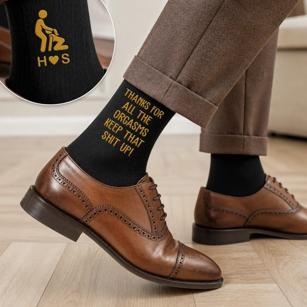 Custom Funny Embroidered Socks - Personalized Birthday Gifts For Husband, Boyfriend, Him And Her - Naughty Times With You Everyday