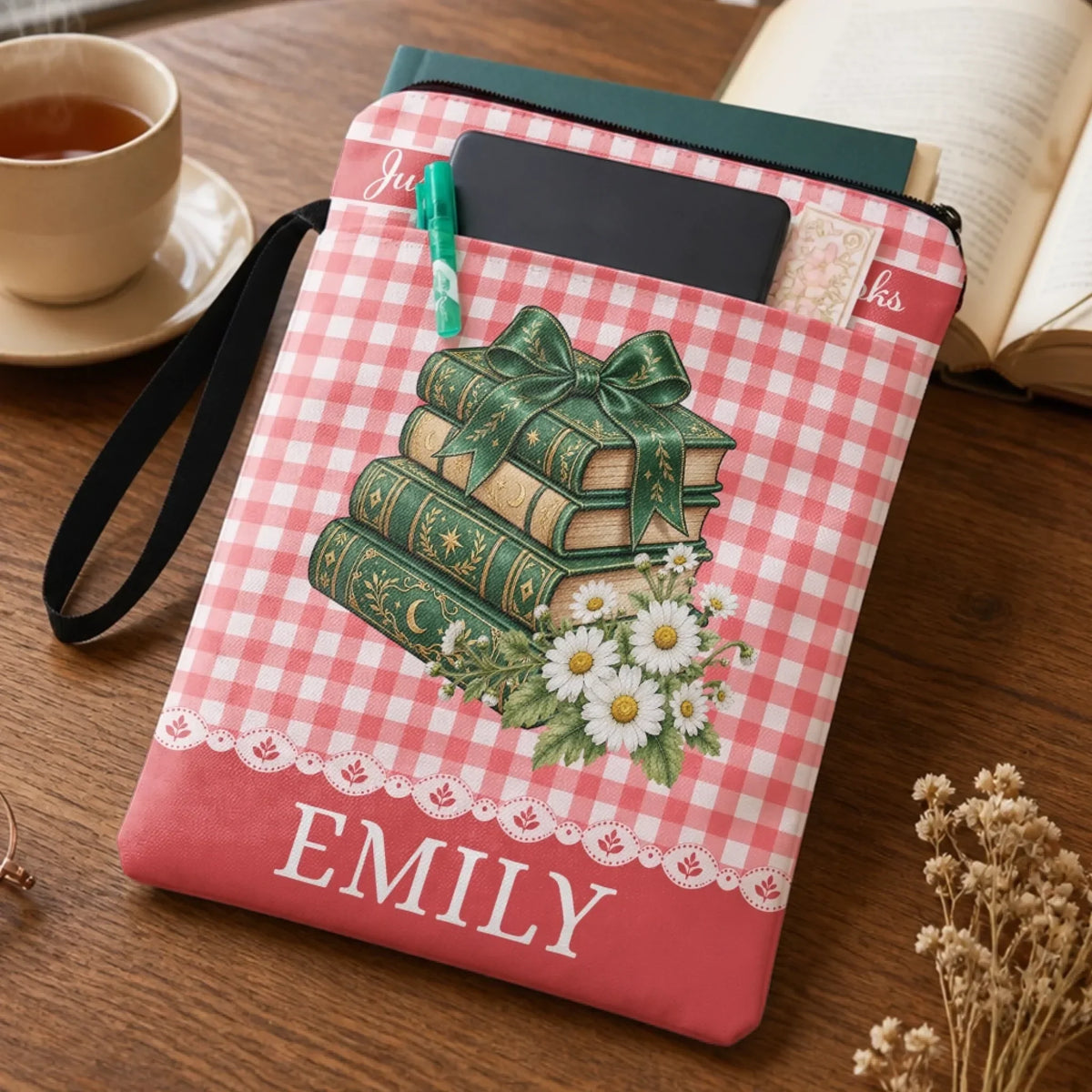 Custom Book Sleeve - Personalized Bookish Gifts For Book Lovers, Bookworms, Readers - Lost In A World Of Stories