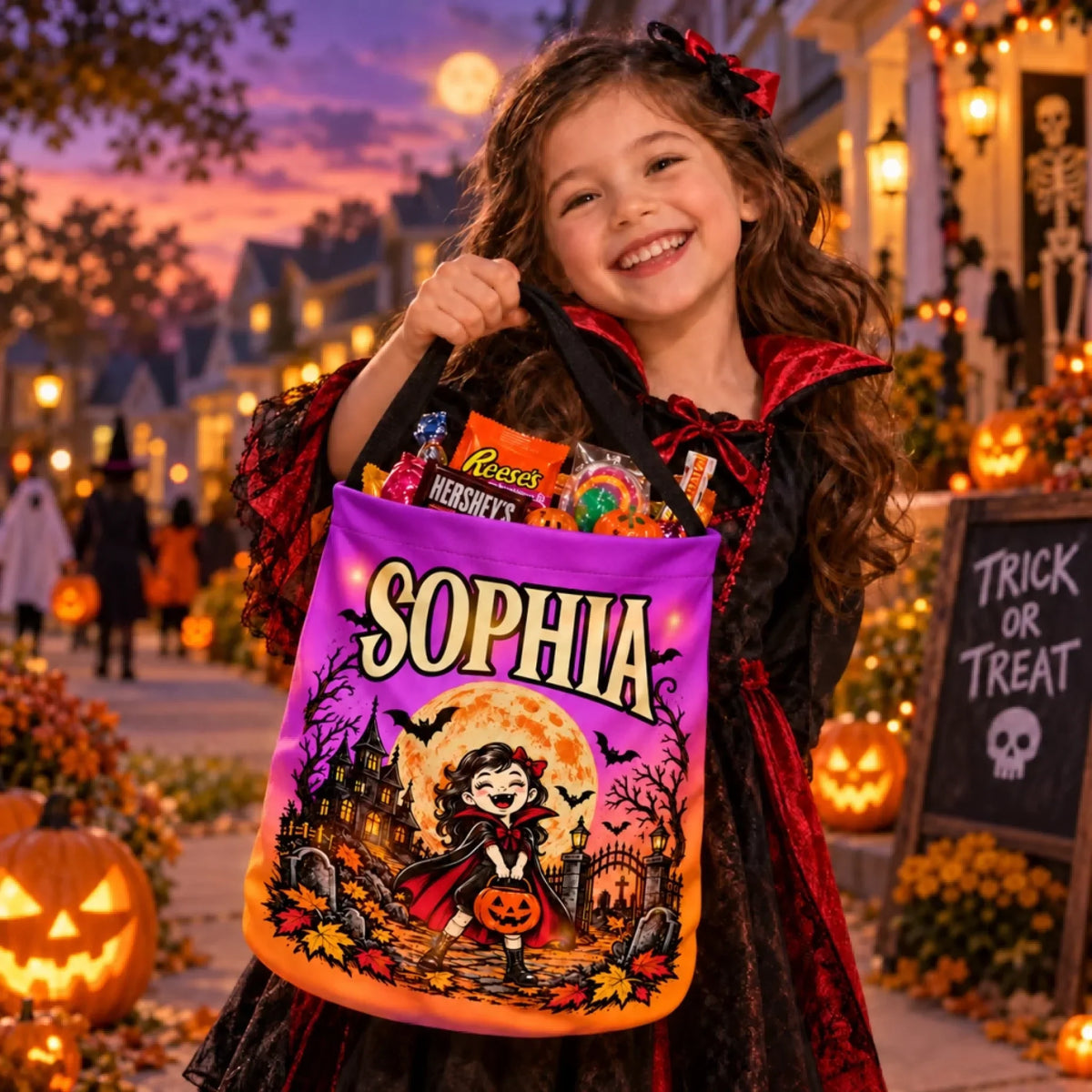 Custom LED Light Bucket Bag - Personalized Halloween Birthday Gifts For Kids - Boos, Treats And Glows
