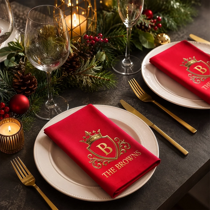 Custom Cotton Napkin - Personalized Christmas Birthday Gifts For Mom, Dad, Brother, Sister - Merry All The Way