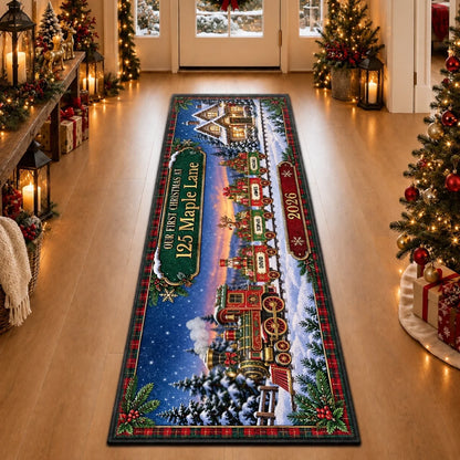 Custom First Christmas Runner Rug - Personalized Christmas Birthday Gifts For Mom, Dad, Brother, Sister - Where Our Story Begins